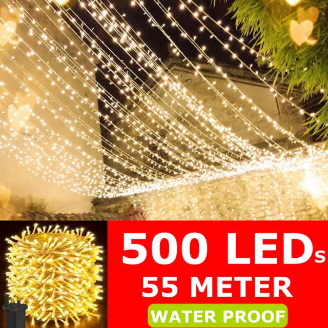 Led Fairy String Lights Waterproof Outdoor Garden Party Wedding Xmas Mains Plug