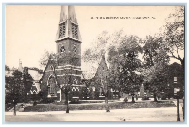 Middletown Pennsylvania PA Postcard St. Peter's Lutheran Church Exterior c1920's