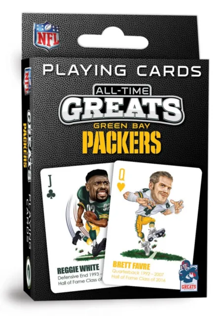 Green By Packers All Time Greats Playing Cards
