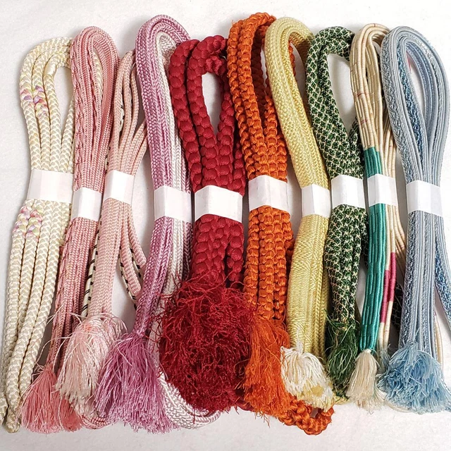Vintage Japanese Traditional Kimono Obijime Belt Cord Rope bulk sale set of 10