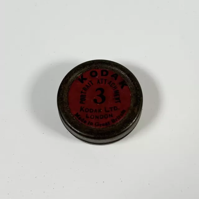 Vintage Kodak Portrait Attachment Lens No. 3 in Original Metal Tin 3