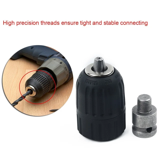 2-13mm 1/2 Keyless Drill Chuck Screwdriver Impact Driver Adapter Hex-Shank