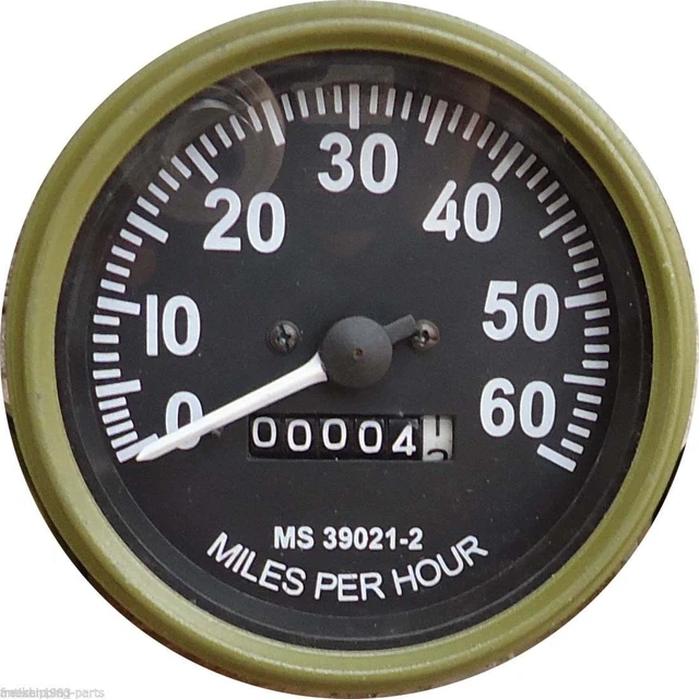 Willys M Series Jeeps, MB, GPW, CJ2A, CJ3A , CJ3B Speedometer - 1947 -55 60 MPH