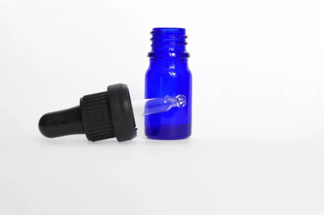5ml Blue Glass Bottle with Dropper/Pipette Cap
