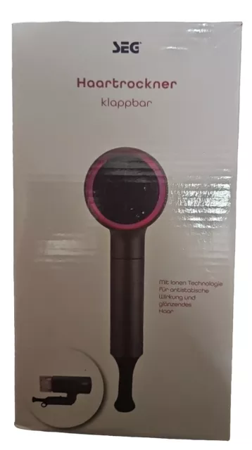 SEG Haartrockner HD2357 Haarfön klappbar Style in Anthrazit Pink 1400W NEU OVP