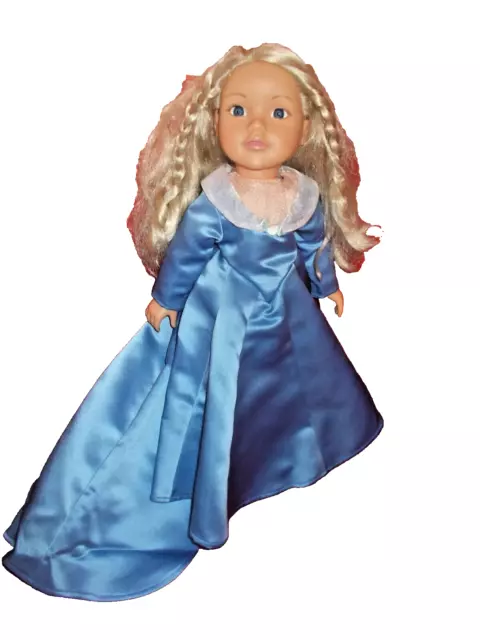 Blonde Doll 18" in Lee Middleton Sleeping Beauty Style Princess Blue Gown Outfit