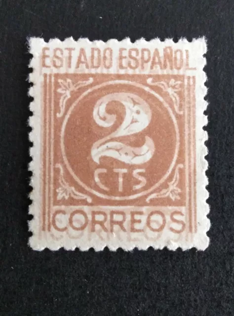 SELLOS ESPAÑA MNH 1940 CIFRA 2 CTS. VARIEDAD DOBLE IMPRESIÓN. ED 915e