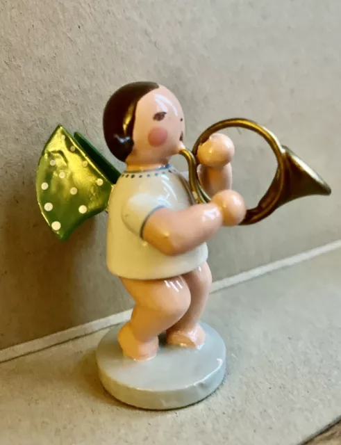 Wendt & Kuhn Erzgebirge Christmas Angel Ornament Vintage German French Horn