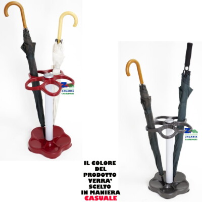 BAMA PORTAOMBRELLI FLOW IN PLASTICA E ACCIAIO SATINATO MODERNO CON RACCOGLI ACQUA 