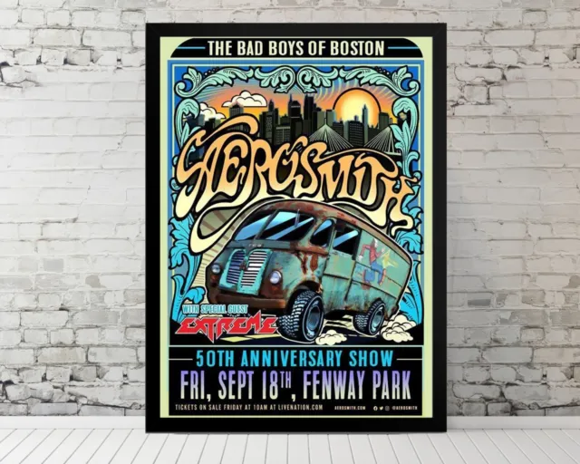 Concert Music Poster Wall Decor Music Album Poster 11x17 Framed Aerosmith Poster