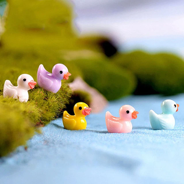 50 Pcs Miniature Toys Resin Duck Charms Artificial Duck Terrarium Decor Fairy 4