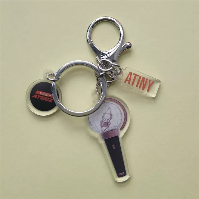 Kpop ATEEZ Lightstick Acrylic Keychain Bag Pendant Charm San Woo Young Keyring