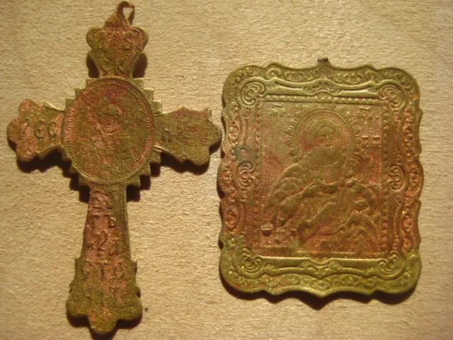 19th century Ancient Religious Medallion Cross