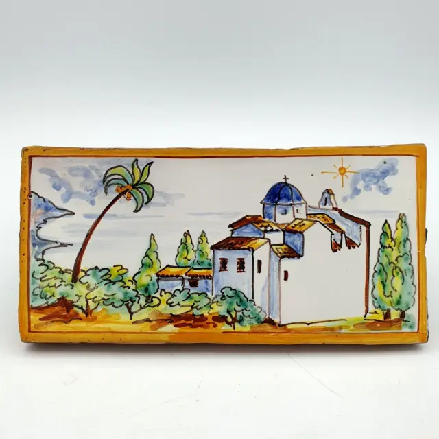 Vintage Tile Spanish Handmade Painted Hermitage Of Christ Of Calvary 5.75" Xàbia