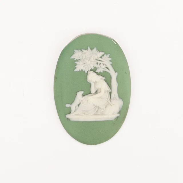 ANTIQUE WEDGWOOD JASPERWARE White On Green NeoClassical Plaque £9.99