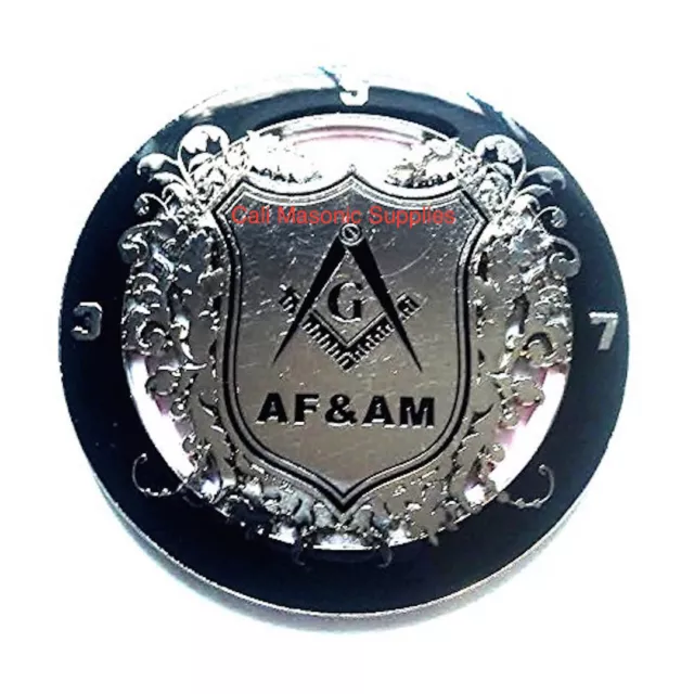 Master Mason AF&AM Car Emblem  Auto Emblem Freemason Blue Lodge Freemasonry Silv