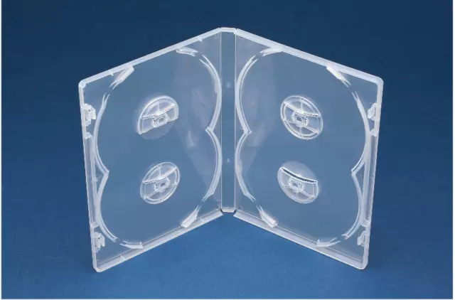 (50pcs) x PREMIUM Quad (Four) Clear 14mm Thick CD / DVD Cases Cover- Hold 4 disc