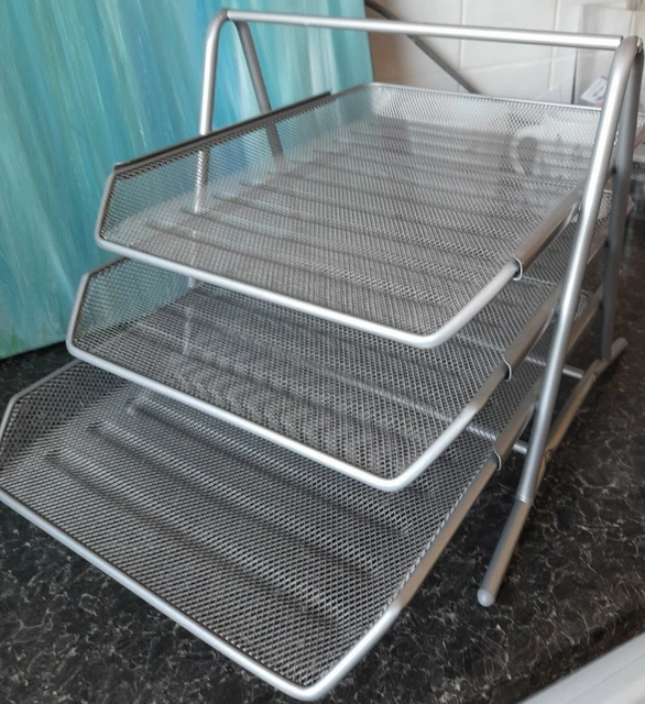 IKEA OFFICE TABLE Top Letter Tray Stainless Steal Silver £13.00