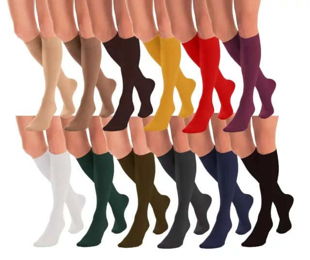 Women Opaque Knee High Trousers Pop Up Socks Aurellie Colours 3PACKS & 5PACKS