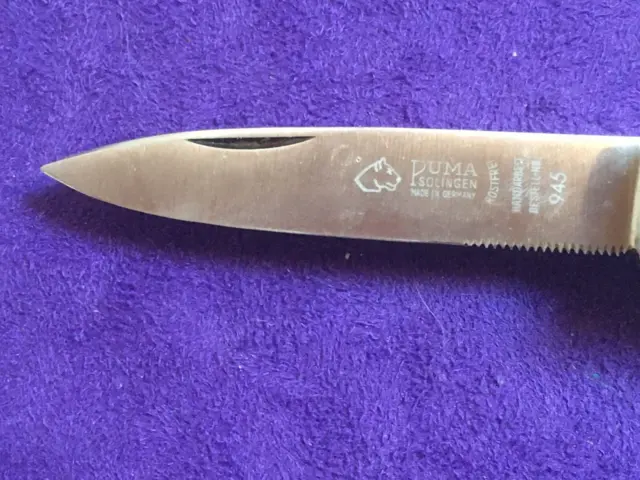 Couteau chasse Jagdmesser PUMA 945 vintage 1970 numéroté cerf hunting knife VGC 2