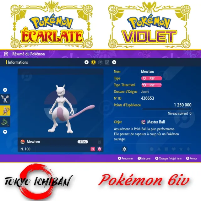 Pokemon Violet & Pokémon Ecarlate MEWTWO 6iv level 100 | Nintendo Switch