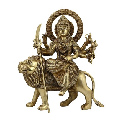 Laiton Grand Taille Hindou Déesse Lakshmi Laxmi Statue Idol Figurine