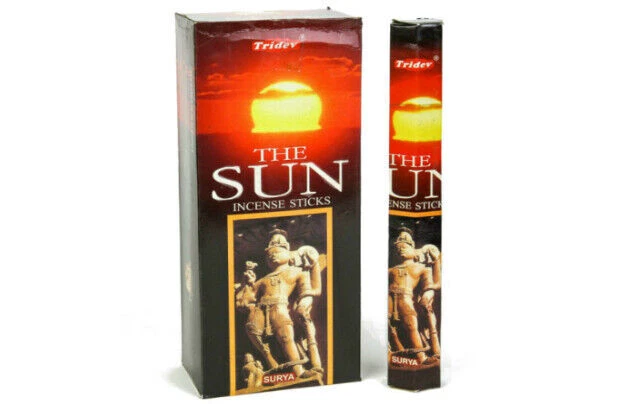 Tridev The Sun Incense Sticks Natural Agarbatti 120 Grams Box 6 Pack