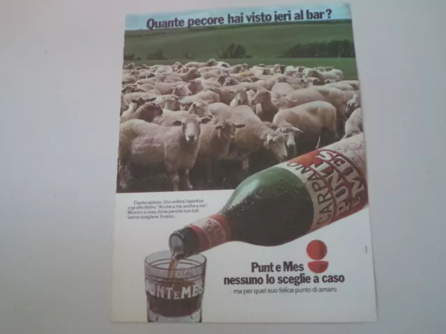 advertising Pubblicità 1974 CARPANO PUNT E MES