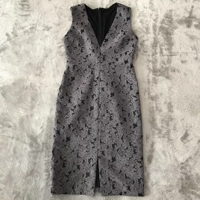 NWT Alice + Olivia Baylee Sheath Dress Gray Black Size 6 Women's