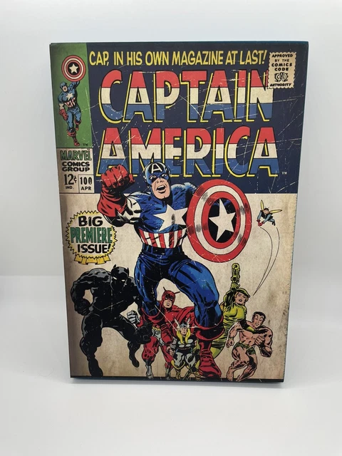 Pop Creations Marvel Comics Captain America #100 7" X 10" Wooden Wall Art