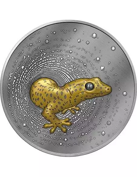 GECO Herpeton Dark Gilded 1 Oz Silver Coin 1000 Francs Cameroon 2023