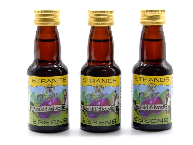 3 x Beskid Slivovitz 25 ml - esencia de vodka sin alcohol, esencia aromatizante
