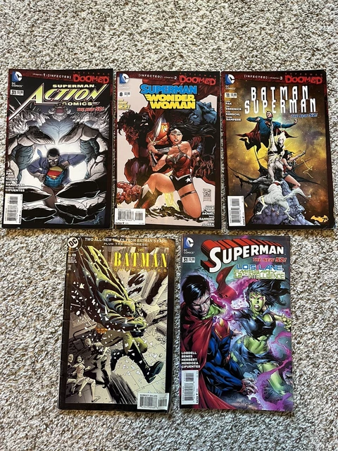 LOT of 5 DC Comics Superman Doomed Superman Wonderwoman 8 Batman 19 11 31 new 52