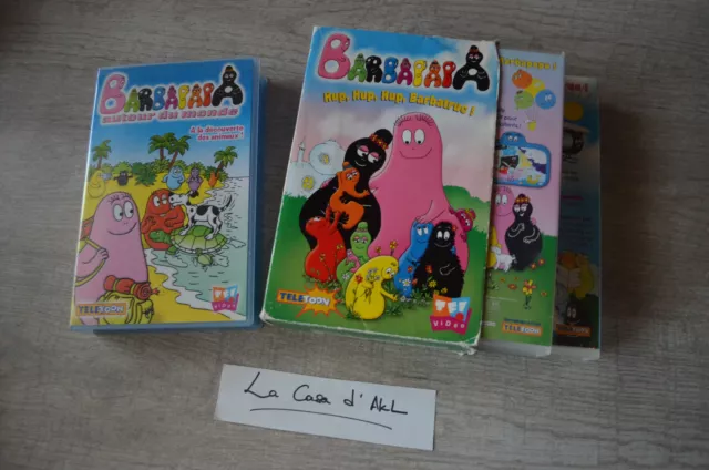 Lot de 3 K7 VHS Barbapapa - Coffret intégrale de la série originale + autre