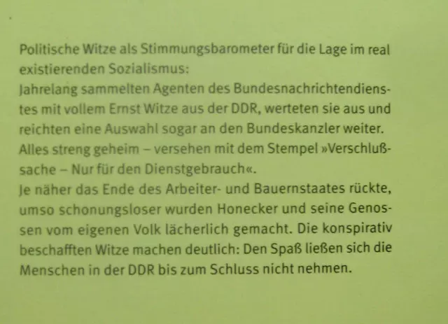 Aus den Geheimakten des BND Hertle politische Witze aus der DDR MfS  Stasi Humor 2