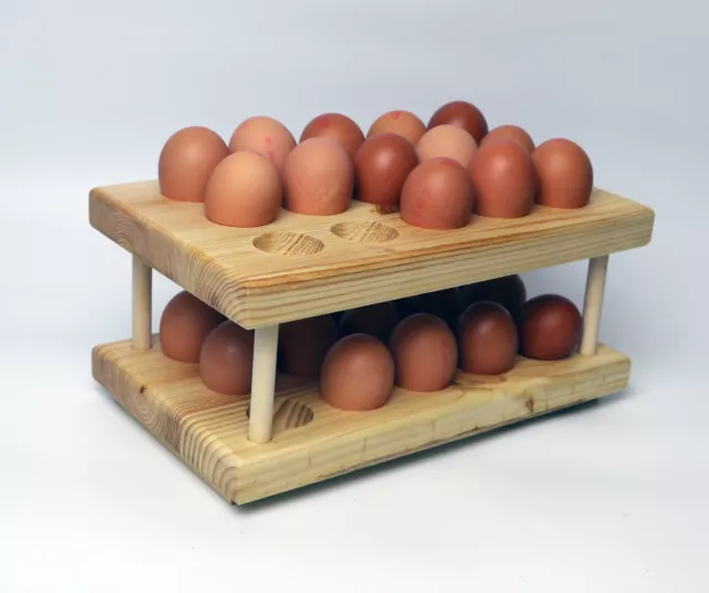 Egg storage rack for 30 eggs - Handmade from reclaimed wood
