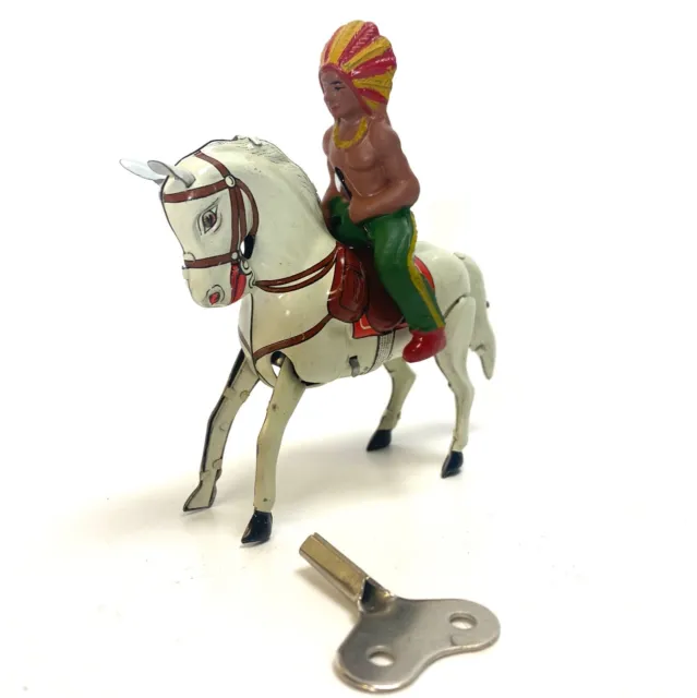 Köhler Indianer mit Pferd, Blechspielzeug mit Schlüssel