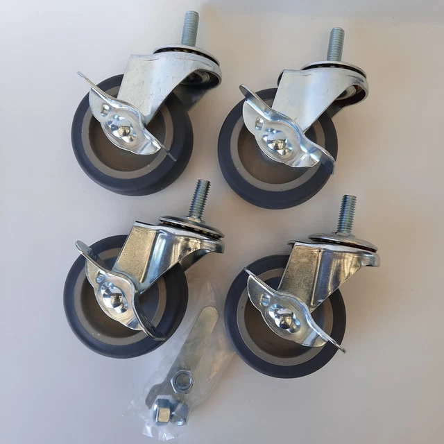 OuYi  3" Caster Wheels Set of 4 Heavy Duty Swivel Casters with Brakes 4B
