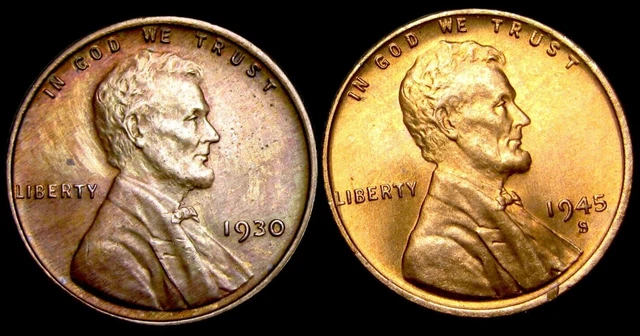 1930 1945-S Lincoln Cent Wheat Penny ---- Gem BU Coin Lot ---- #SS565