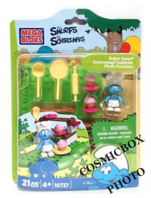 MEGA BLOKS série SCHTROUMPFS figurine Cuisinier 10737 blister smurf baker figure