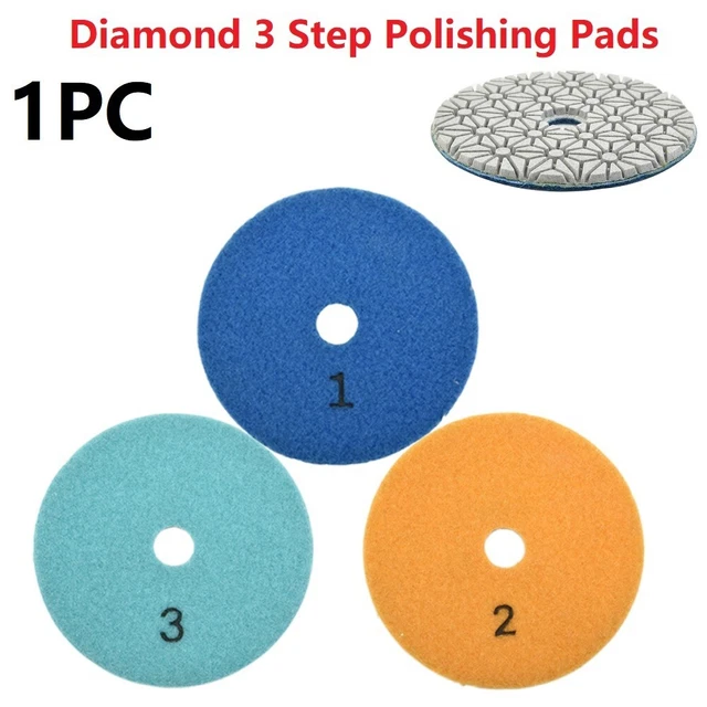 1PC 4 Inch 100mm Dry/wet Diamond 3 Step Polishing Pads Granite Polishing Tool
