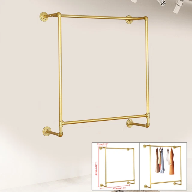 Detachable Wall Hanging Bar Garment Rack Wall Mounted Clothes Rack Space-saver