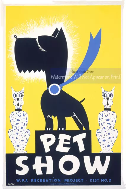 Pet Show Dog Show Vintage Wall Art Poster, Dog Lover Poster, Vintage Pop Art