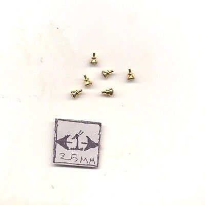 Door Knobs brass finish dollhouse miniature hardware CLA05688 6/pk 1/12 scale