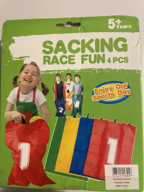 Kids Jumping Bag Sack Race 4pcs Set Party Family Outdoor Garden Games Sports Day