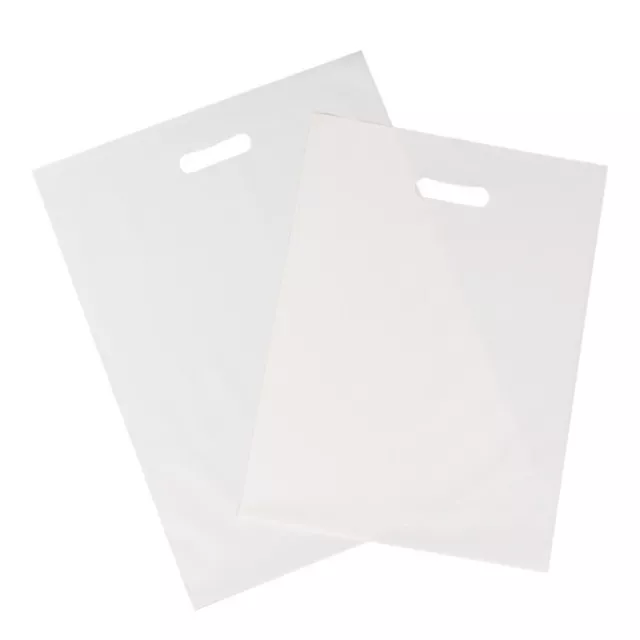 12"/12" x 15.7" Retail Bags Die Cut Plastic Bag With Handles Merchandise Pouch