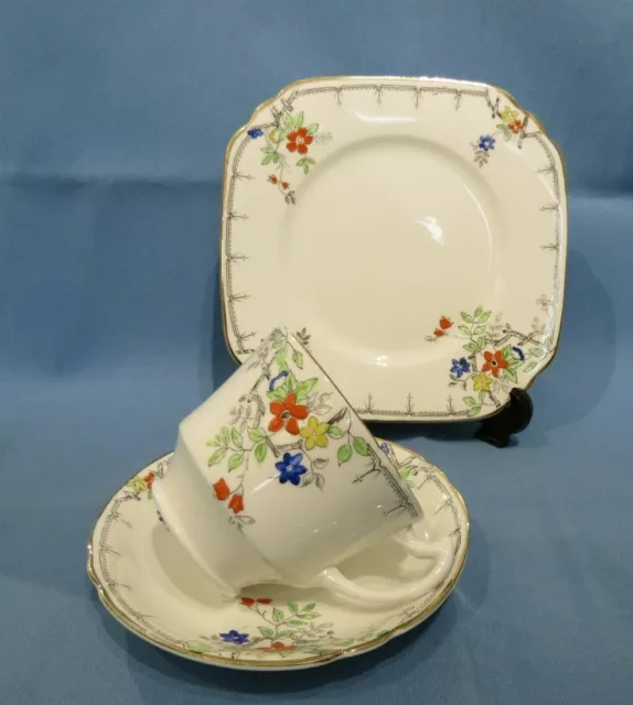 Vintage Wellington Hand Painted China J H C & Co Tea Trios - plate, cup & saucer