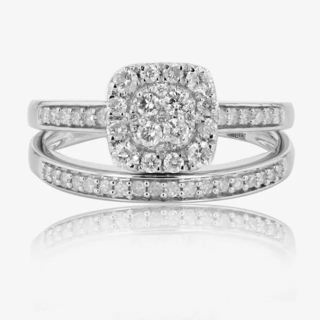 WARREN JAMES 9 Carat White Gold 0.50 Ct Diamond Bridal Set Size L.5 4.2g 285.00 PicClick UK