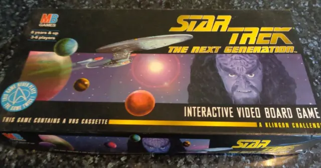 Star Trek Next Generation Interactive VHS Video Board Game 1994 Klingon Complete