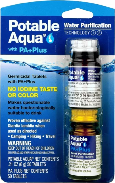 Water Purification Tablets with PA Plus Portable and Effective Solution Hiking